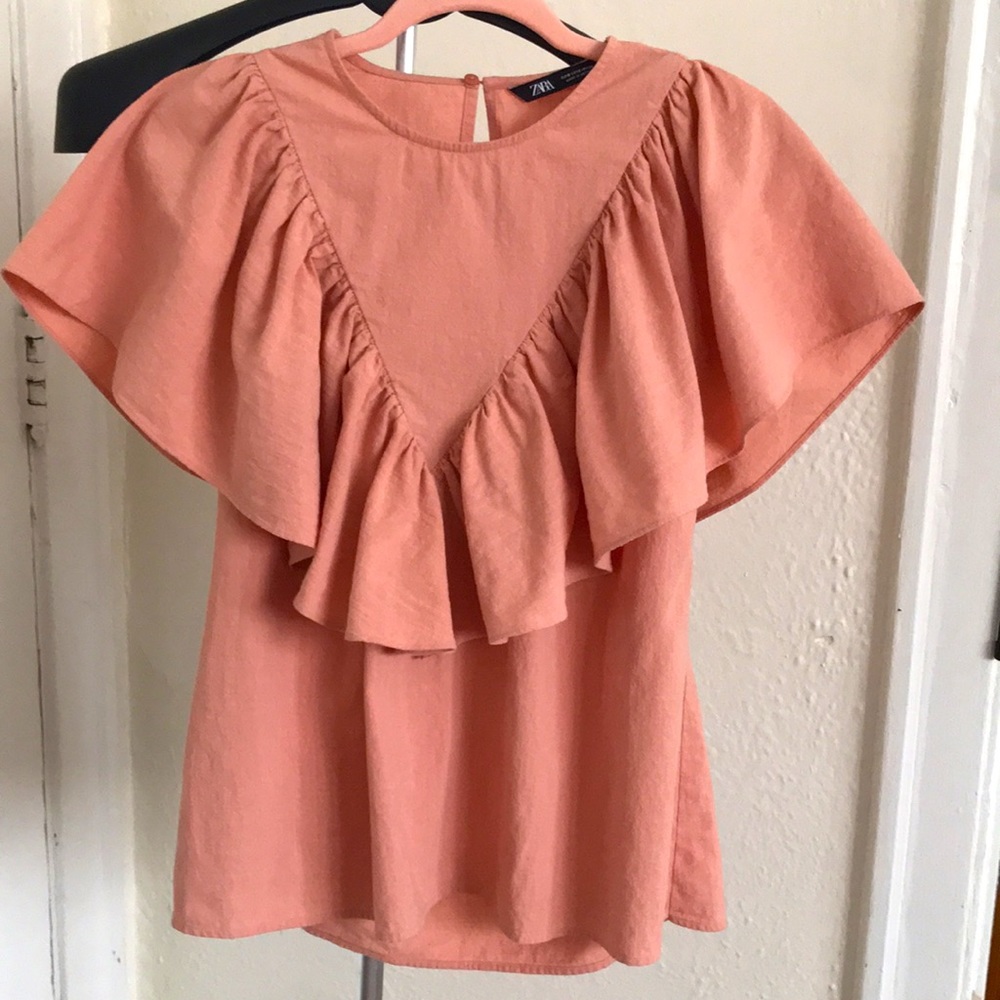 Zara Peachy Ruffle Top - Picture 7 of 8